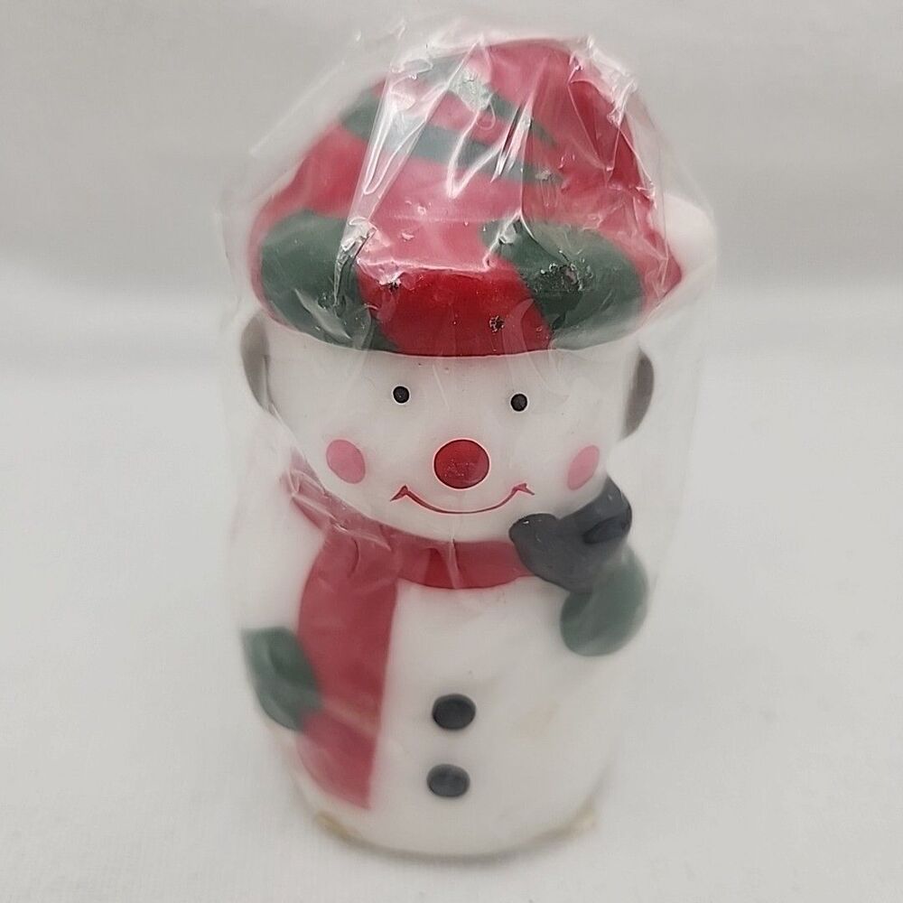 Candle Snowman Figurine 4" Robert Alan Company New In Plastic Vintage